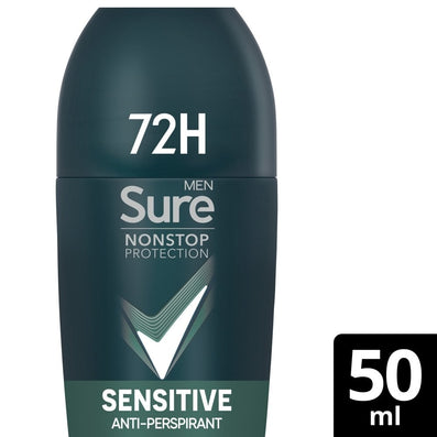 Sure Men Nonstop Protection 72h Sensitive Anti-Perspirant Deodorant Roll On 50ml