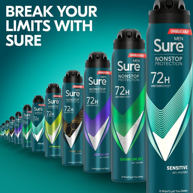 Sure Men Nonstop Protection 72h Sensitive Anti-Perspirant Deodorant Spray 250ml