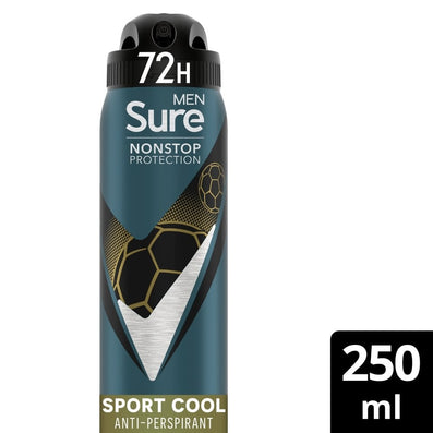 Sure Men Nonstop Protection 72h Sport Cool Anti-Perspirant Deodorant Spray 250ml