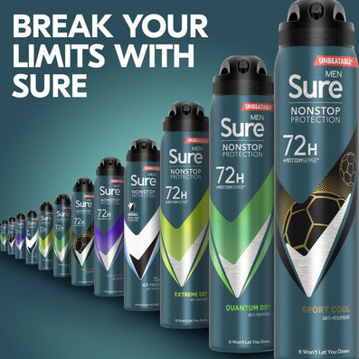 Sure Men Nonstop Protection 72h Sport Cool Anti-Perspirant Deodorant Spray 250ml