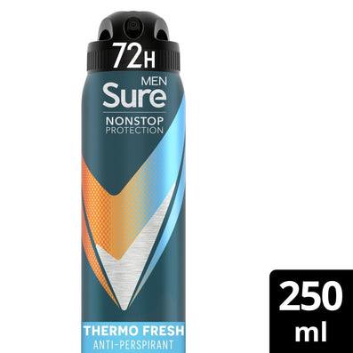 Sure Men Nonstop Protection 72h Thermo Fresh Anti-Perspirant Deodorant Spray 250ml