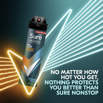 Sure Men Nonstop Protection 72h Thermo Fresh Anti-Perspirant Deodorant Spray 250ml