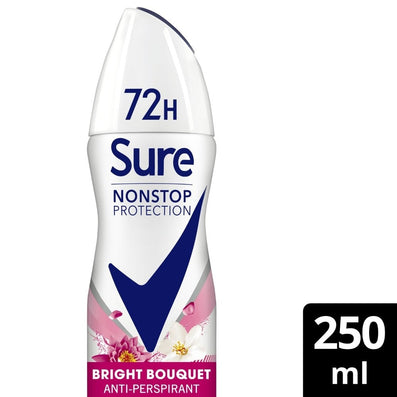 Sure Nonstop Protection 72h Bright Bouquet Anti-Perspirant Deodorant Spray 250ml