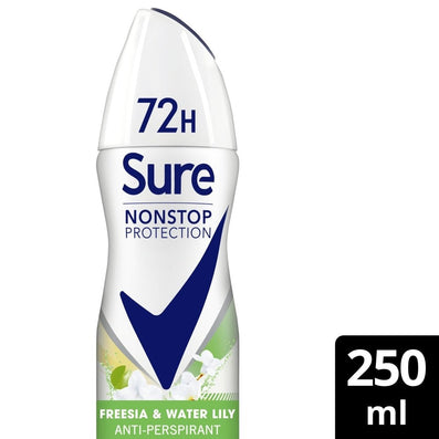 Sure Nonstop Protection 72h Freesia & Water Lily Anti-Perspirant Deodorant Spray 250ml