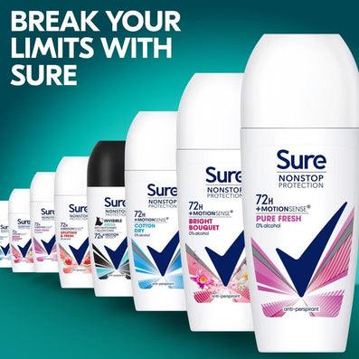 Sure Nonstop Protection 72h Pure Fresh Anti-Perspirant Roll On Deodorant 50ml