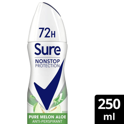 Sure Nonstop Protection 72h Pure Melon Aloe Anti-Perspirant Deodorant Spray 250ml