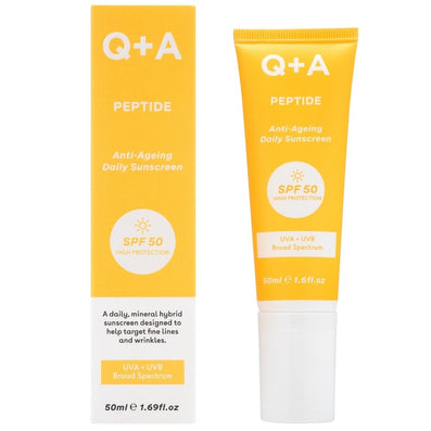 Q+A Peptide Anti-Ageing Daily Facial Sunscreen SPF50 50ml