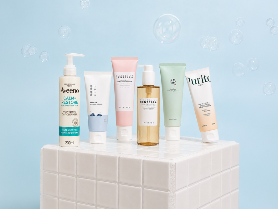 A selection of the best face cleansers for every skin type including gel, foam, cream and oil cleansers for dry, oily, combination, sensitive and acne-prone skin