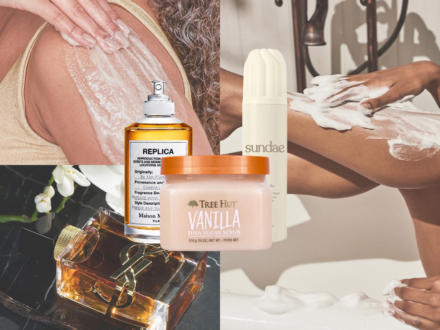 A guide to the best vanilla scents including vanilla perfumes, body mists and bodycare products for layering, featuring fragrances from Burberry, YSL, Mugler and more