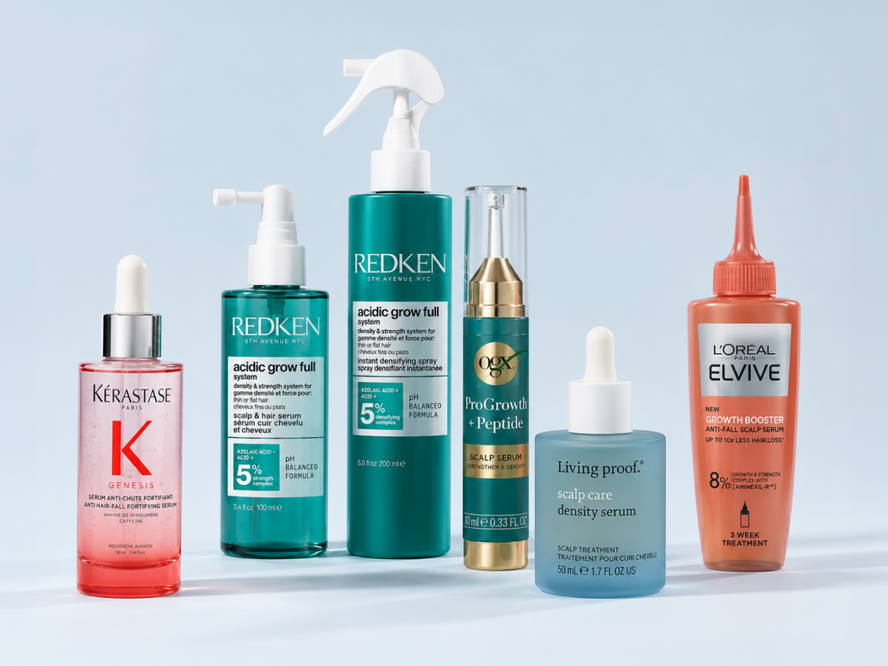 A guide to hair loss awareness covering causes of thinning and shedding in men and women, with haircare products to support fuller, stronger-looking hair