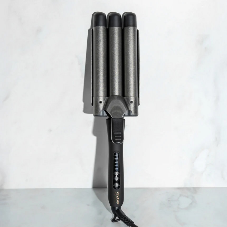 Revamp Deep Beach Professional Ceramic Waver displayed against a minimalistic backdrop.

