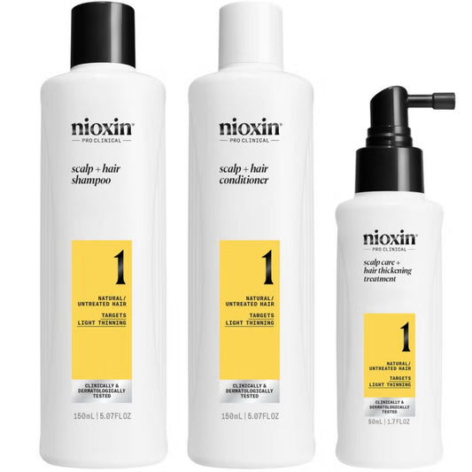 Nioxin System Kit 1 Hair Thickening Kit for Natural Hair with Light Thinning