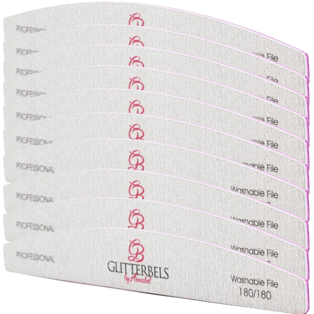 Glitterbels Nail File 180/180 Grit Pack of 10