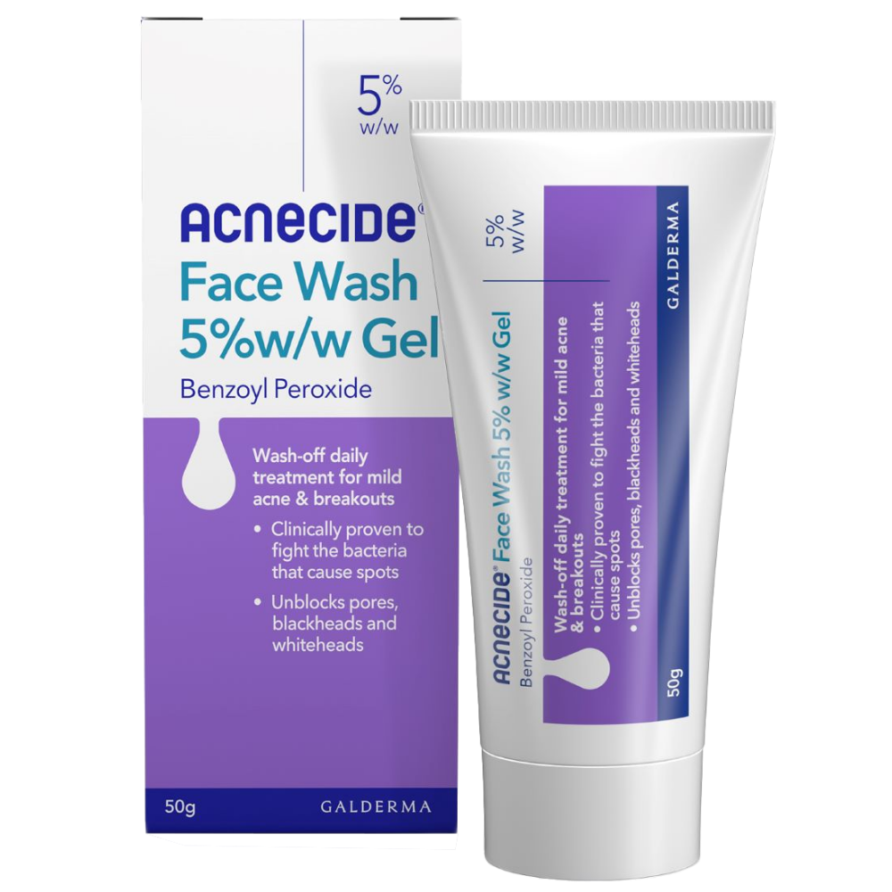 Acnecide + Purifide Face Wash Spot Treatment with 5% Benzoyl Peroxide 50g