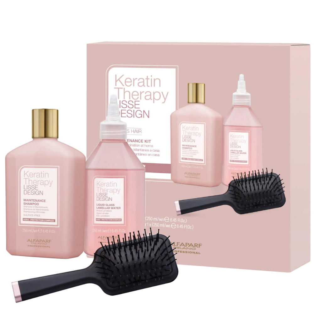 Parf Kit Alfaparf Milano Keratin Therapy Lisse Design Maintenance Kit with Sham ...