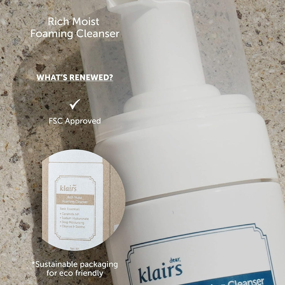 Dear, Klairs Rich Moist Foaming Cleanser 100ml – Justmylook
