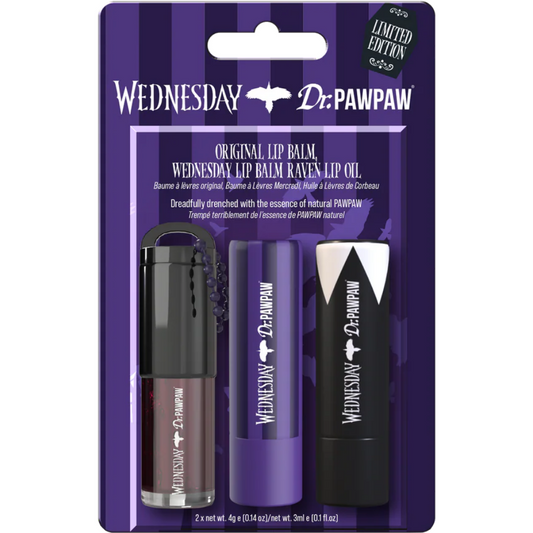 Dr. PawPaw X Wednesday Original Lip Balm & Raven Lip Oil Duo