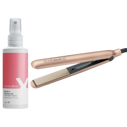 Diva Pro Ultra Fast Intelligent Digital Styler Rose Gold & Incredilox 20-In-1 Treatment Spray 125ml Duo