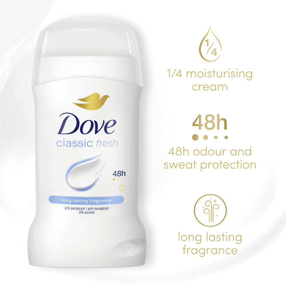 Dove Classic Stick Base Care 50 Ml – Deo-Stick Für Langanhaltenden Schutz Und Sanfte Pflege