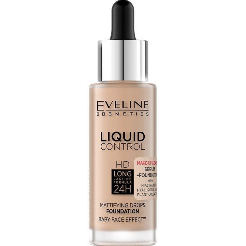Eveline Cosmetics Liquid Control HD 24h Long-lasting Mattifying Drops Foundation 32ml - 035 Neutral Beige