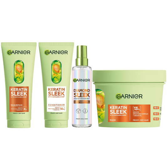 Garnier Keratin Sleek 4-Step Shine Bundle