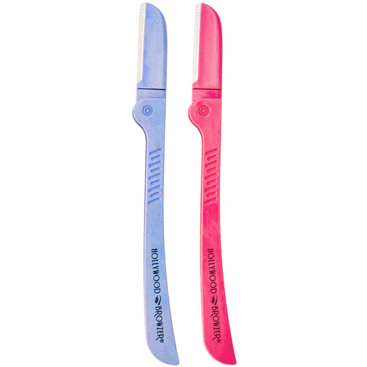 Hollywood Browzer Duo Browzer Hair Removal & Dermaplaning Tool Amethyst + Pink