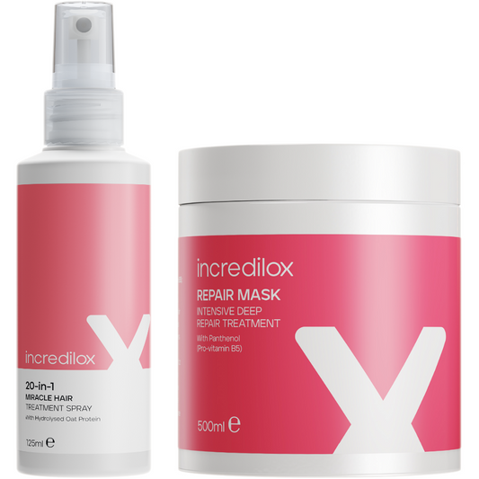 Incredilox Intensive Deep Repair Treatment Mask 500ml & 20-In-1 Treatment Spray 125ml Duo