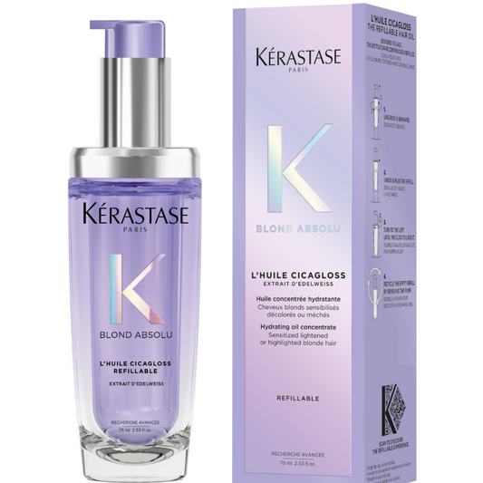 Kerastase Blond Absolu L'Huile Cicagloss Hydrating Hair Oil Refillable Bottle 75ml