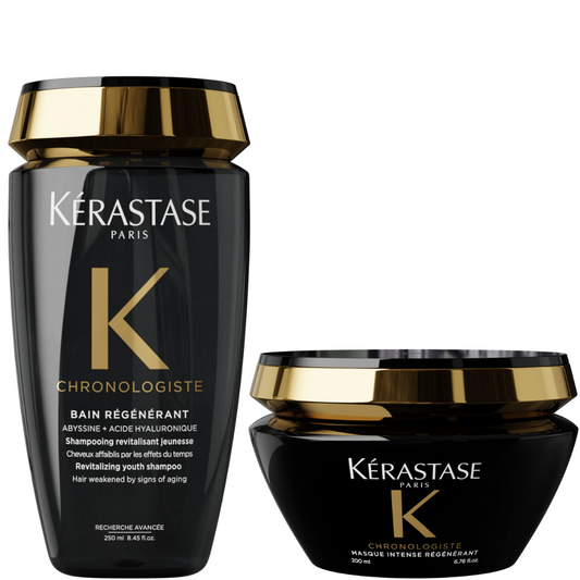 Kérastase Chronologiste Bain Regenerant Revitalising Youth Shampoo 250ml & Masque Intense Regenerant Hair Mask 200ml Twin