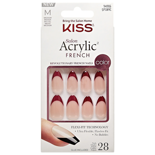 Kiss Salon Acrylic Coloured Nails French Catchy 28x
