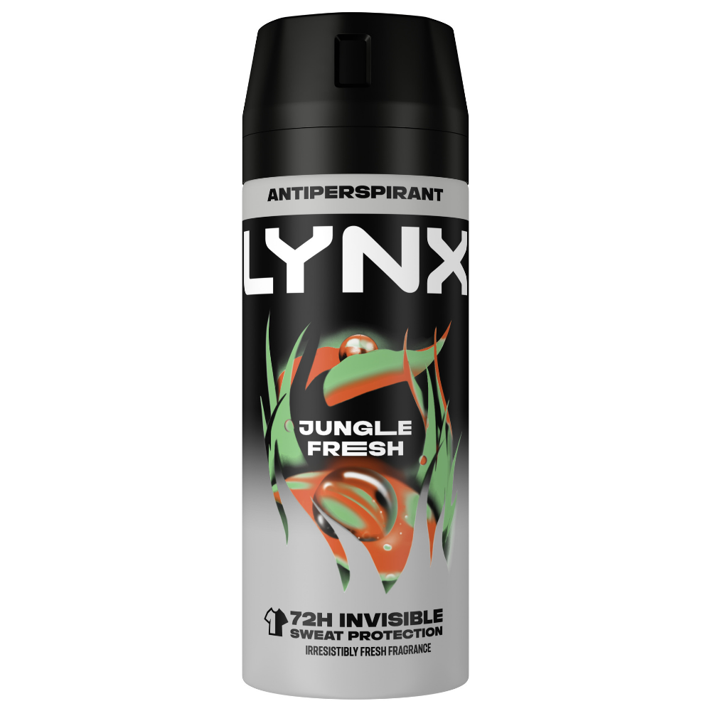 Lynx Jungle Fresh 72h Palm Leaves & Amber Anti-Perspirant Deodorant Spray 150ml