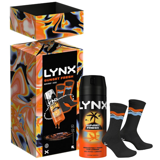 Lynx Sunset Fresh Body Spray & Socks Cracker Gift Set