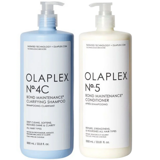 Olaplex No 4C Bond Maintenance Clarifying Shampoo & No 5 Bond Maintenance Conditioner Twin 2 x 1000ml