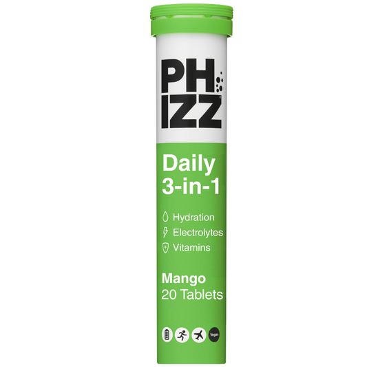 Phizz Daily 3-in-1 Hydration, Electrolytes & Vitamins Effervescent Tablets Mango 20 Tablets