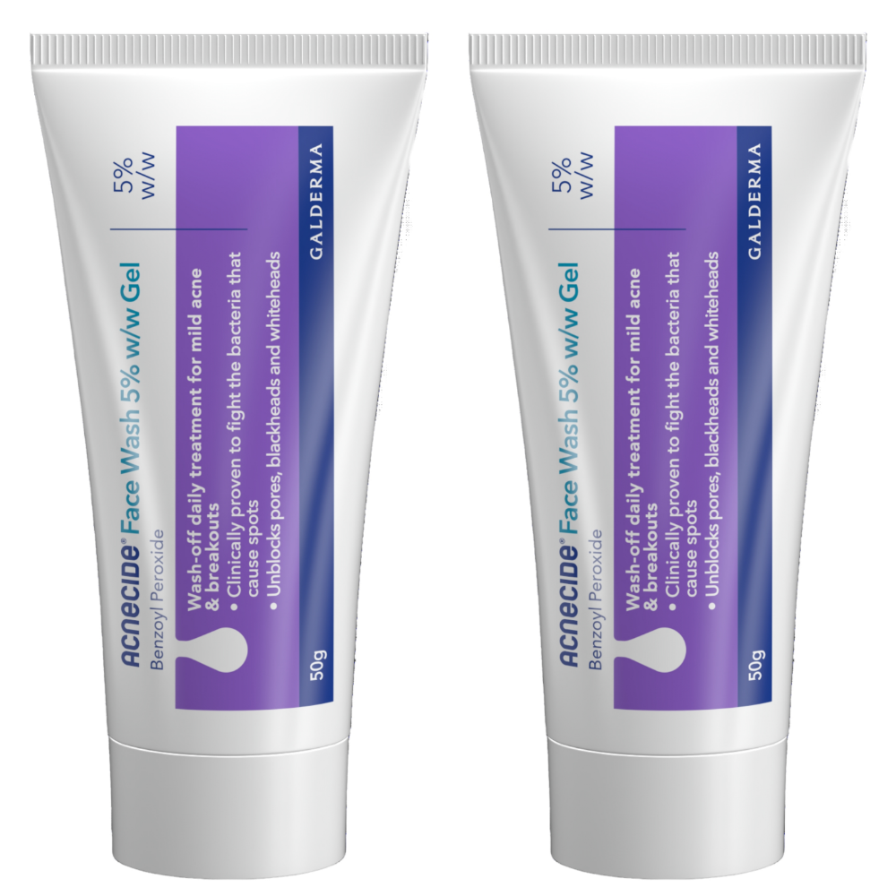 Acnecide + Purifide Purifide Face Wash Spot Treatment with Benzoyl Peroxide Twin Pack 2 x 50g