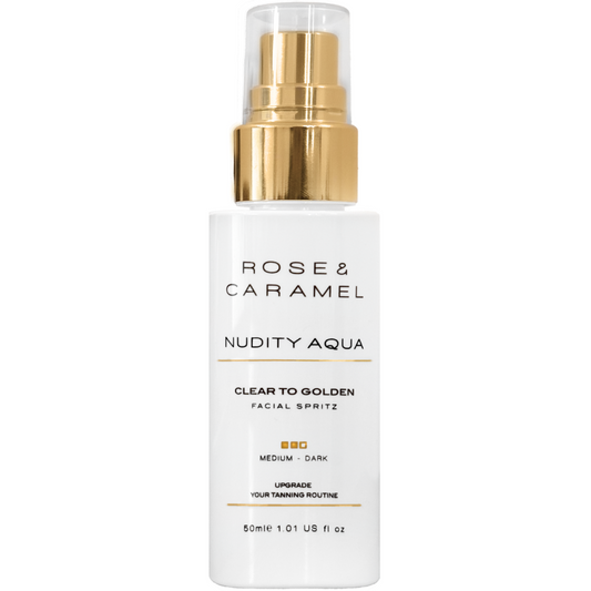 Rose & Caramel Nudity Aqua Clear To Golden Medium-Dark Facial Tanning Mist 50ml