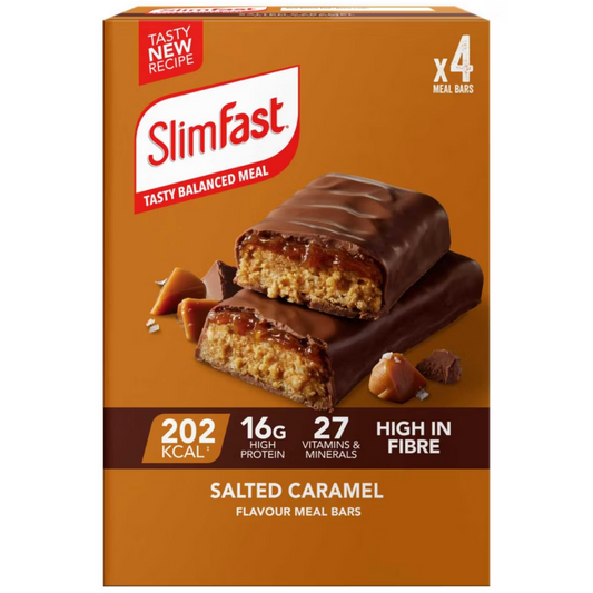 SlimFast Tasty Balanced Meal Salted Caramel Meal Replacement Bars Multipack 4 x 60g