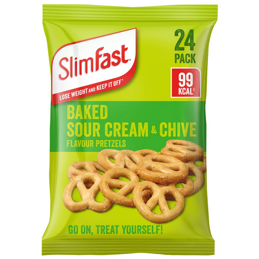SlimFast Baked Sour Cream & Chive Flavour Pretzels Multipack 24 x 23g