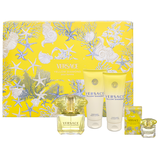 Versace Yellow Diamond Eau De Toilette Gift Set 90ml