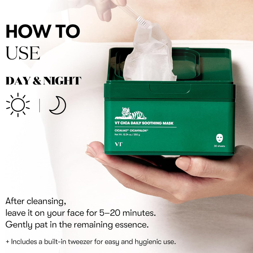 VT Cosmetics Cica Daily Soothing Sheet Mask 30 Sheets – Justmylook