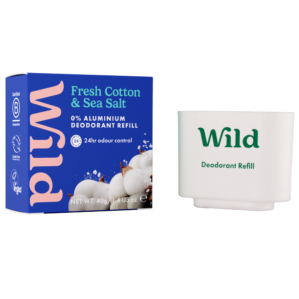 Wild Men's Cotton & Sea Salt Deodorant Refill 40g