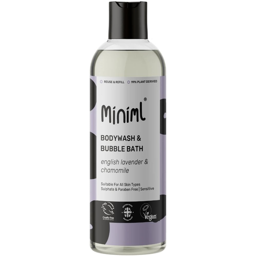 Miniml Body Wash & Bubble Bath English Lavender & Chamomile 500ml Flip