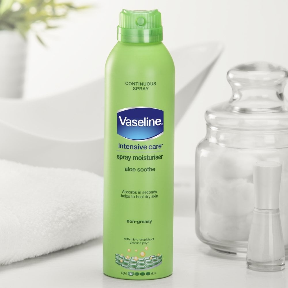 Vaseline Intensive Care Aloe Soothe Continuous Spray Body Lotion 190ml –  Justmylook