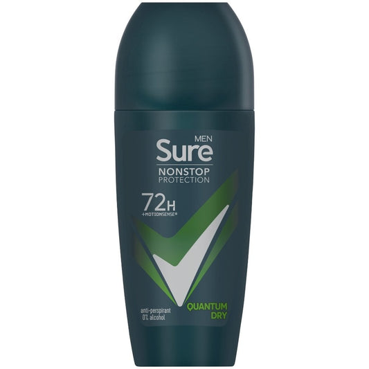 Sure Men Nonstop Protection 72h Quantum Dry Anti-Perspirant Deodorant Roll On 50ml