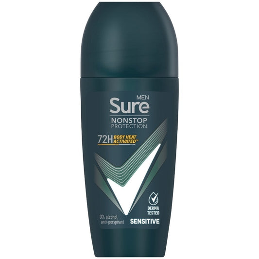 Sure Men Nonstop Protection 72h Sensitive Anti-Perspirant Deodorant Roll On 50ml