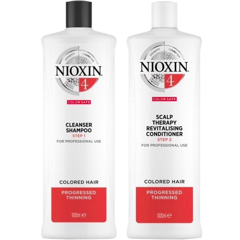 Nioxin System 4 Shampoo & Conditioner Twin for Coloured Treated Hair w ...