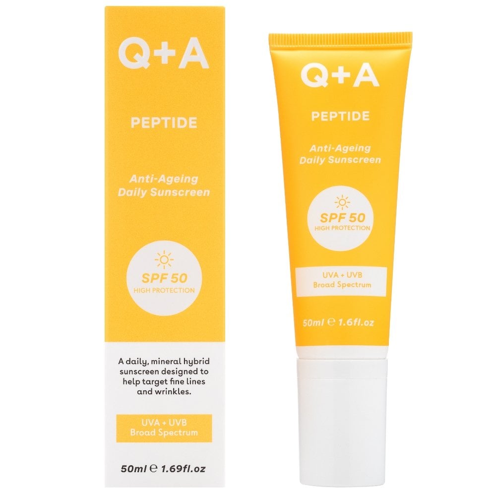 Q+A Peptide Anti-Ageing Daily Facial Sunscreen SPF50 50ml