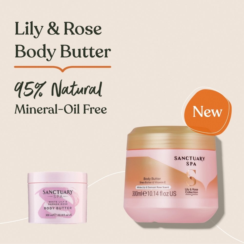 white lily and damask rose sanctuary Sanctuary Spa White Lily & Damask Rose Body Butter 300ml – Justmylook